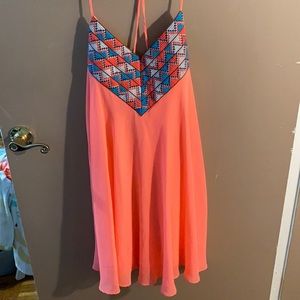 Cute pink spaghetti strap dress